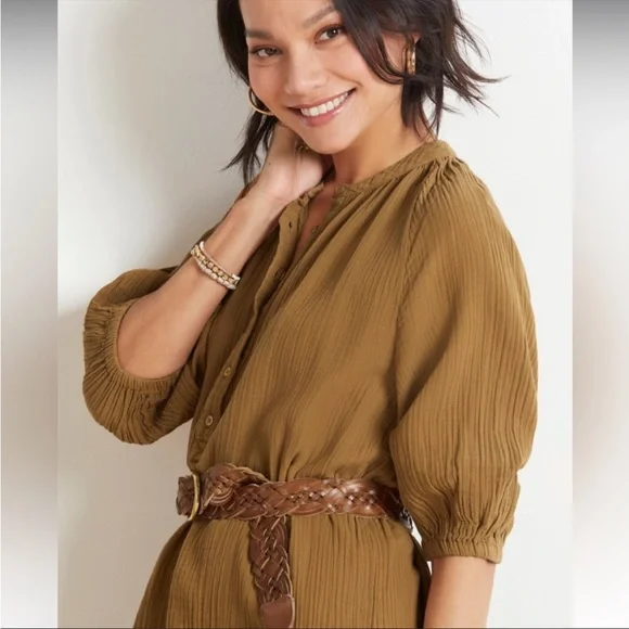 NEW Sundry Dijon Henley Dress